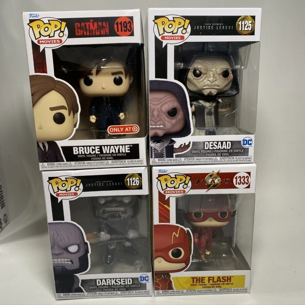 Funko Pop DC Movies 4 PCs Lot #1125 # 1126 # 1193 And #1333 Justice League NIB